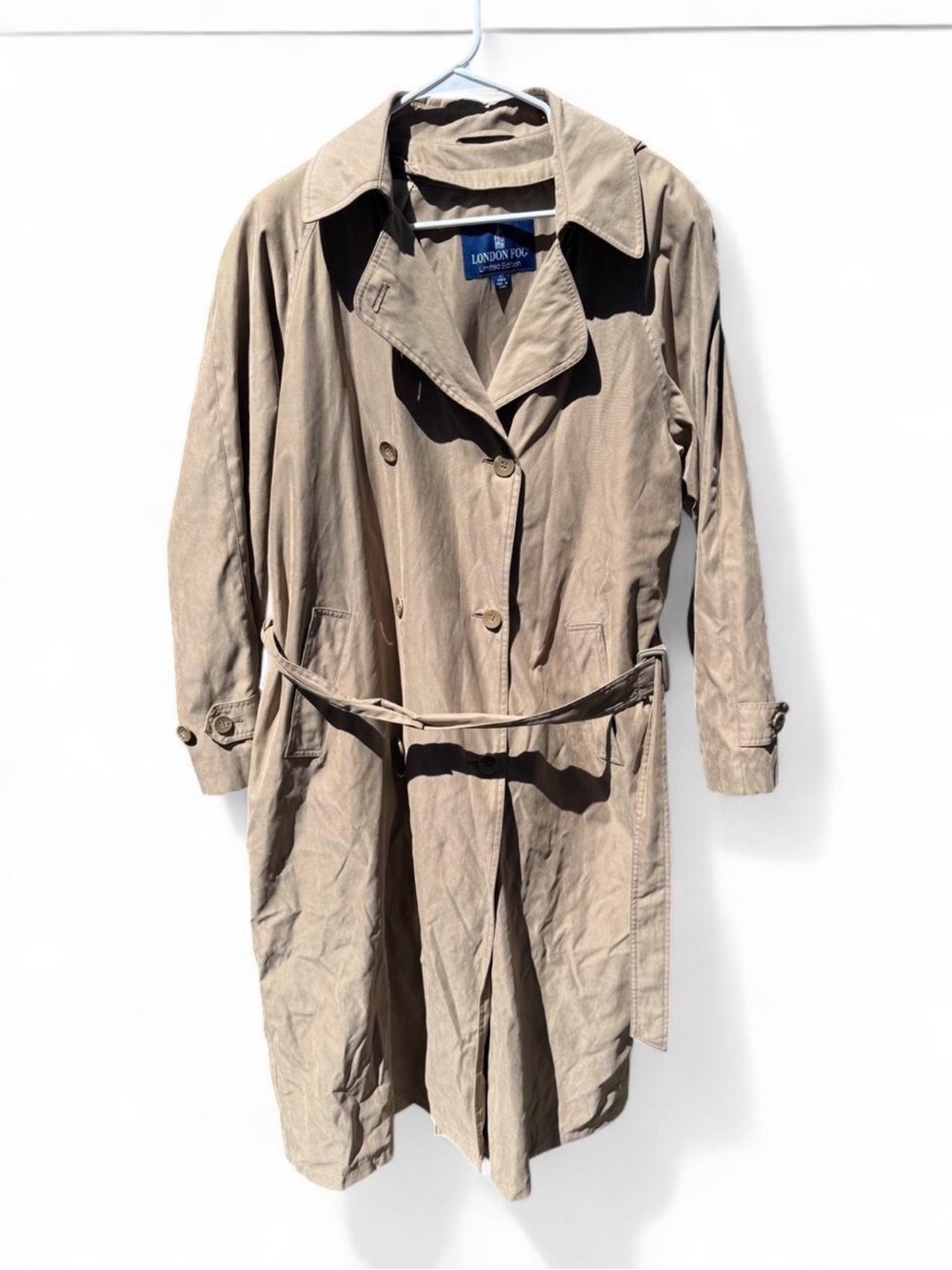 Women’s Vintage London Fog Limited Edition Tan Classic Trench Coat with Belt